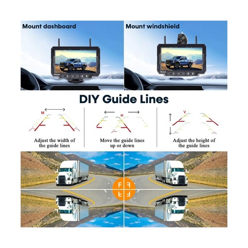 Magnetic Solar Wireless Backup Camera: 7" DVR Portable 1Min Easy Install Scra... - Picture 9 of 9