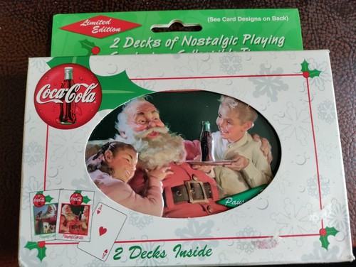 1999 unopened Coca Cola Christmas 2 decks Bicycle Nostalgia Playing Cards in Tin