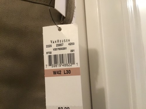 Van Heusen Flex Straight Fit Stretch Dress Pants 42x30 Brown NWT - Picture 8 of 11