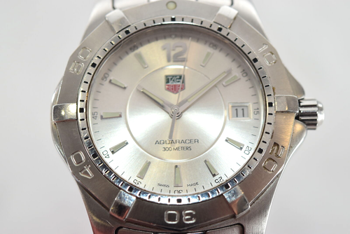 [Near MINT] Tag Heuer Aquaracer WAF1112 300M Silver Dial Diver's Men's QZ Watch - Picture 3 of 17