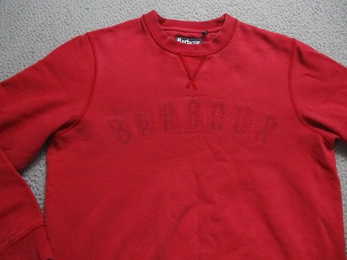 Barbour Sweater Mens Medium Red Long Sleeve Crewneck Pullover Sweatshirt Jumper - Picture 2 of 10