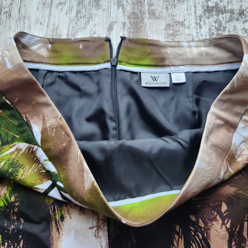 Falda Hawaiana Palmera Hasta la Rodilla Talla 14 de Worthington Nueva con Etiquetas - Imagen 4 de 5