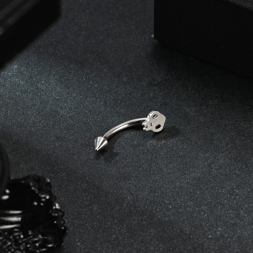 1pc 16g Stainless Steel Eyebrow Ring Curved Eyebrow Piercing Halloween Jewelry - Picture 104 of 108