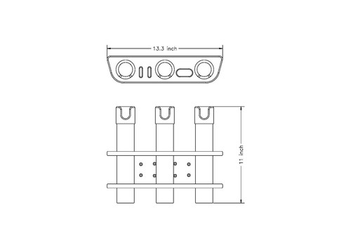 Brocraft 3 Rods Storage for 45 Degree Lund Sport Track /Lund Boat Rod Holder - Picture 2 of 4