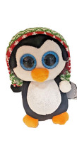 Christmas Penelope 2017 Tags Ty Beanie Boo 6" Penguin Colorful Winter Hat