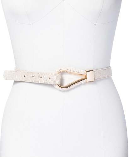 INC International Concepts Women’s Fabric Pullback Panel Belt, 38, Gold - Picture 2 of 3