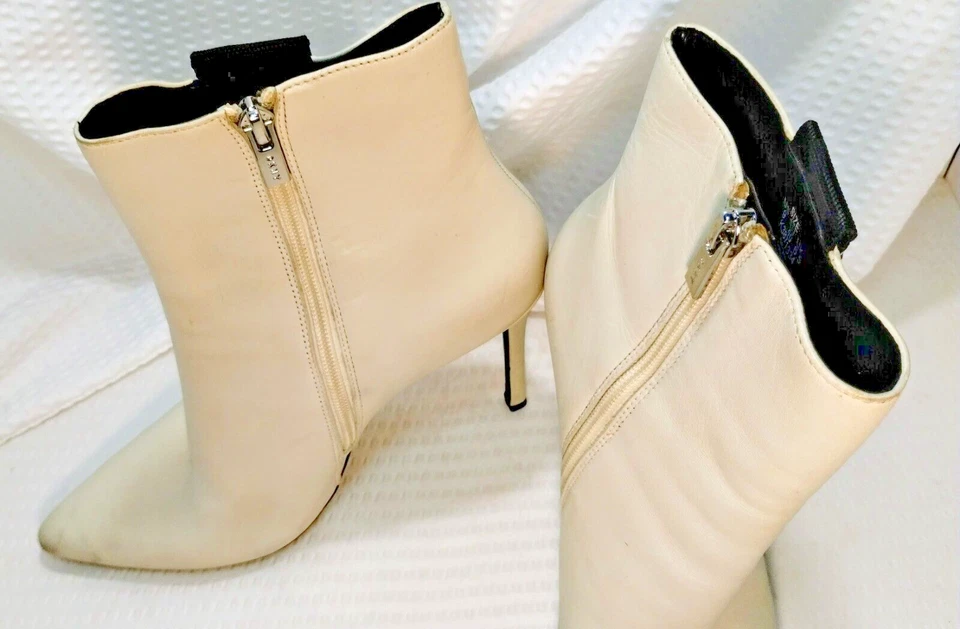 DKNY Stiletto Ankle Boots - Women's Size 9 US / 40 EU - Off-White & Black... - Image 4 of 4