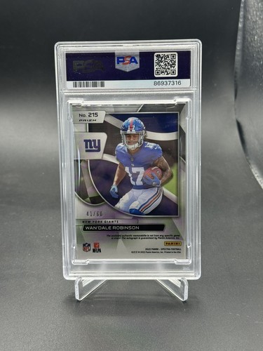 Wandale Robinson 2022 Spectra Neon Blue /60 #215 New York Giants Auto PSA 9