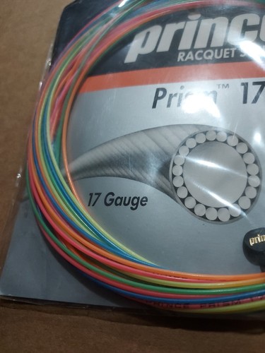 Raqueta de tenis Prince cuerdas multicolor arco iris prisma 17 vintage nuevo de colección - Imagen 3 de 6