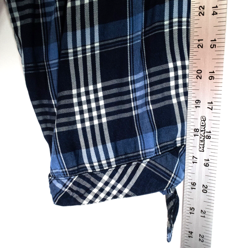 J.Jill Denim Button Down Shirt Plaid Long Sleeve Loose Fit Casual Raw Hem XL - Picture 11 of 13