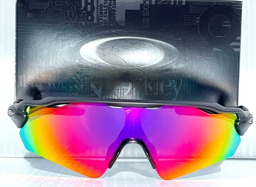 NEW Oakley RADAR EV PATH Matte Black POLARIZED Galaxy Magenta lens Sunglass 9208 - Picture 2 of 12