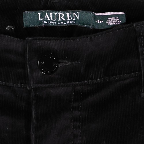 Ralph Lauren Women's Pants Black Corduroy Straight Leg Stretch Mid Rise Size 4P - Picture 3 of 8