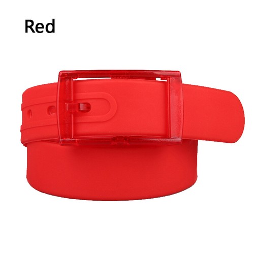 Cinturón liso de silicona ajustable unisex de 1 pieza con hebilla de plástico decoración - Imagen 8 de 22