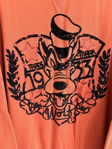 Disney, Disney Store Adults Size Large, Orange Big Bad Wolf 1933 Sweater