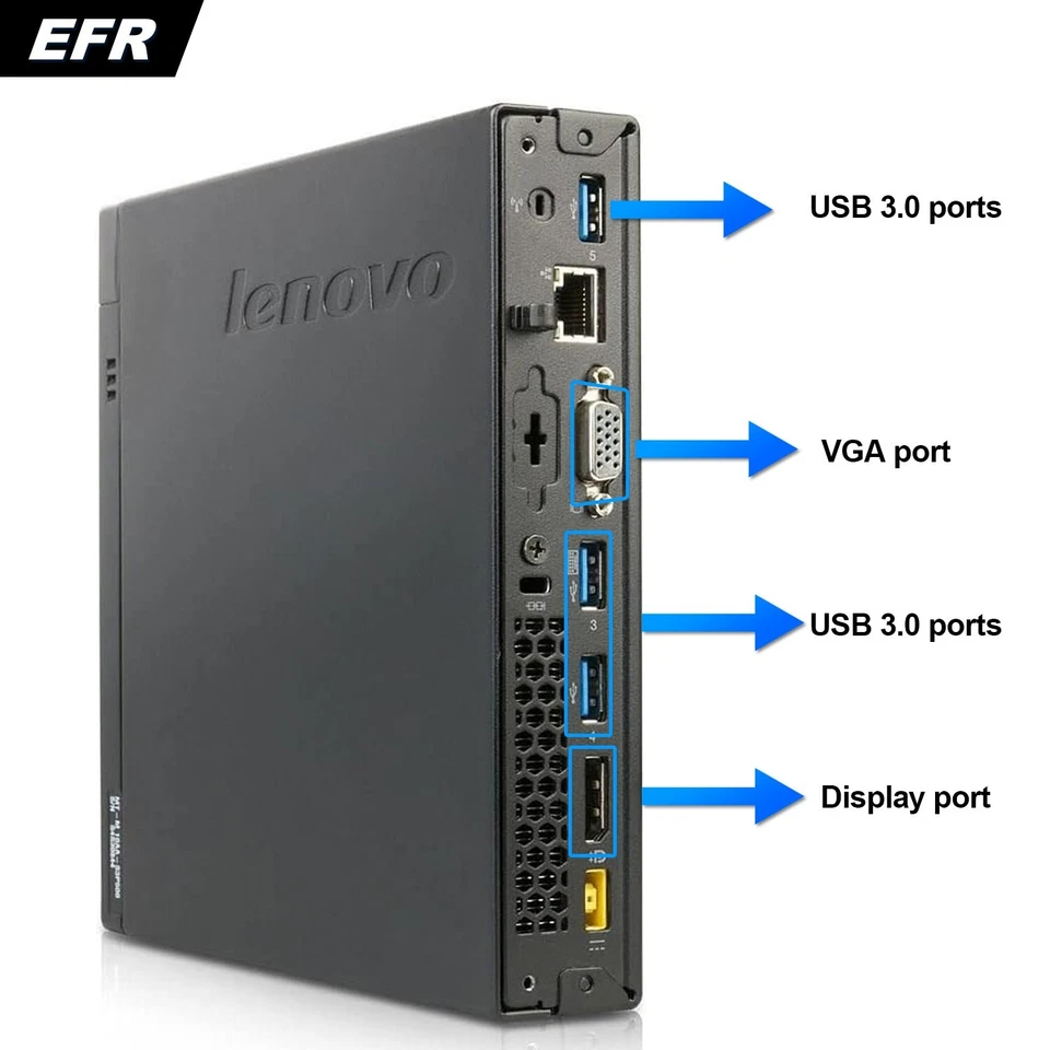 Lenovo Micro Desktop Computer , Up to 16GB RAM 1TB M.2 SSD,  Windows 11/10, WiFi - Image 3 of 4