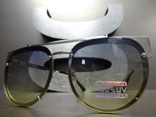 Men or Women OVERSIZED CLASSIC VINTAGE RETRO Style SUNGLASSES Large Silver Frame - Picture 3 of 10