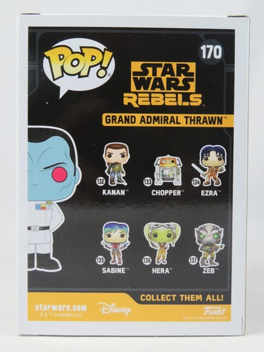Star Wars Funko Pop - Grand Admiral Thrawn - Rebels - No. 170 - MISSING STICKER - Imagen 3 de 18