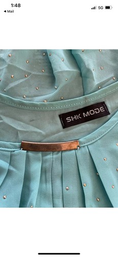 SHK MODE GREEN EMBELISHED BLOUSE SIZE M - Picture 4 of 5