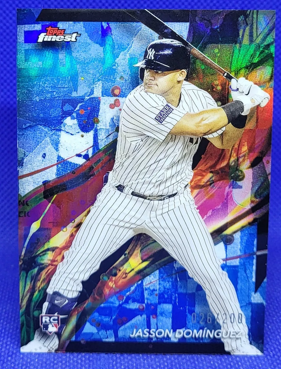 2024 Topps Finest Jasson Dominguez RC #83 - Rookie Blue Refractor /200