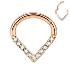 16G 1PC Nose Hoop Rings Surgical Steel Nostril Piercing Hinged Clicker Segment