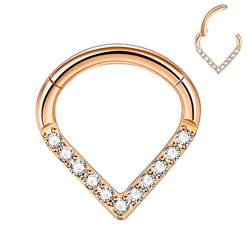16G Surgical Steel Septum Ring Nose Rings Hinged Hoop Earring Septum Clicker 1PC - Picture 35 of 38