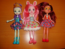 3 Enchantimals dolls 6" Mattel 2016 Bree Bunny, Patter Peacock, Felicity Fox