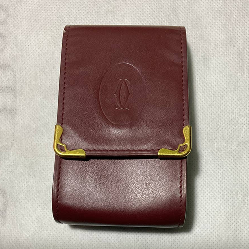 CARTIER PARIS BORDEAUX ROTES KALBSLEDER SCHLÜSSEL ZIGARETTENETUI HANDTASCHE - Bild 2 von 16