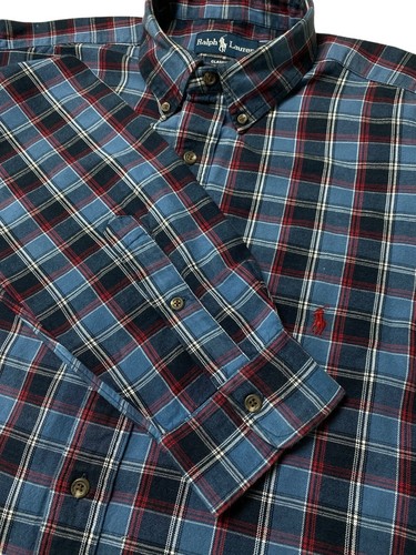 Ralph Lauren hellblau rot kariert Langarm Button Down klassische Passform LT Herren - Bild 3 von 11