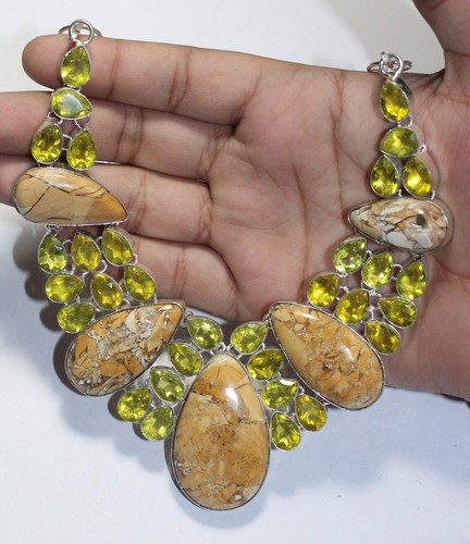 Brecciated Mookaite Lemon Quartz Gemstone Handmade Necklace Jewelry Necklace 18 - Picture 3 of 4