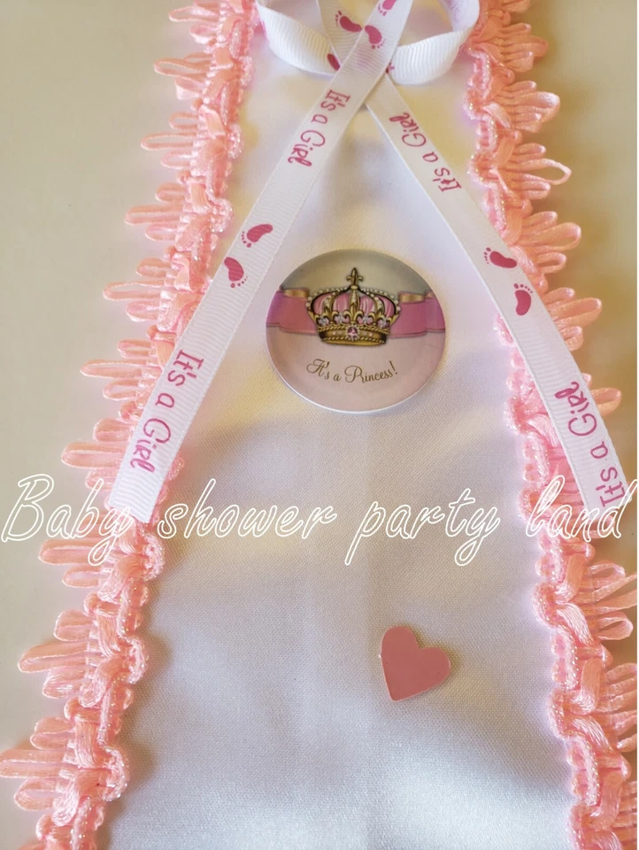 Corbata de papá para ser | Decoración princesa baby shower | Es una niña | Corona dorada Foto 3 de 4