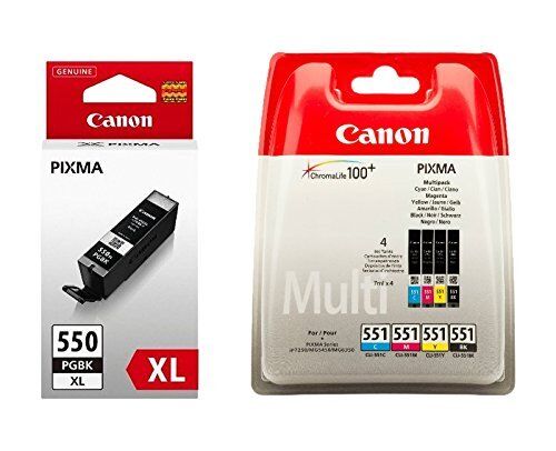 Cartuchos de tinta originales Canon PGI-550XL CLI-551 C/M/Y/B paquete múltiple 6509B013 CLI551 - Imagen 1 de 1