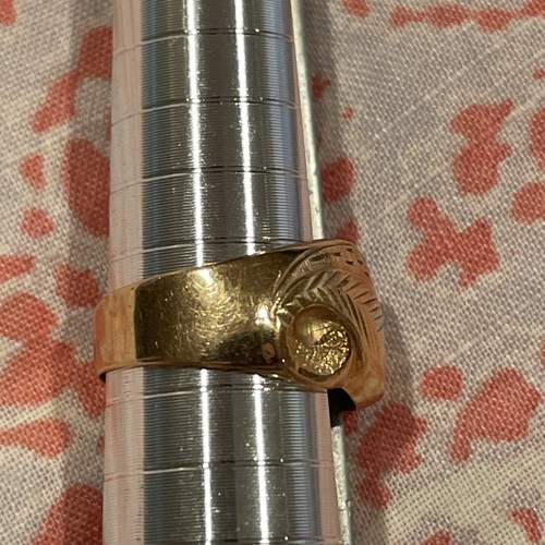 Vintage 14K Gold Band Ring w/ Unique Leaf Design Women Sz5.5 - Picture 4 of 14