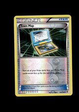 Pokemon 2012 Light Play Town Map Boundaries Crossed REVERSE 136/149 Card