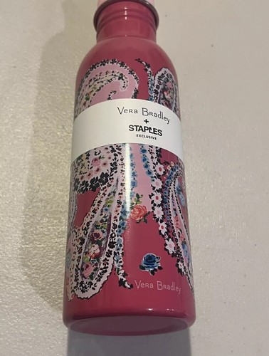 Vera Bradley Stainless Steel Water Bottle Wildflower Paisley Fuchsia 25oz Staple - Picture 4 of 5