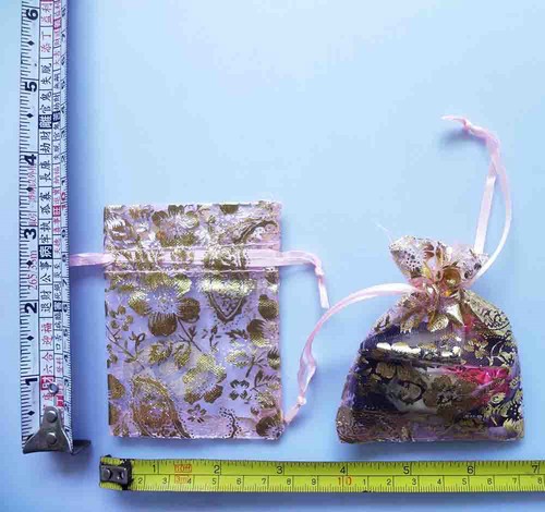 25/50/100/200pcs Print Pattern Organza Pouches Jewelry Wedding Favor Bags 4"x3"- - Bild 112 von 122