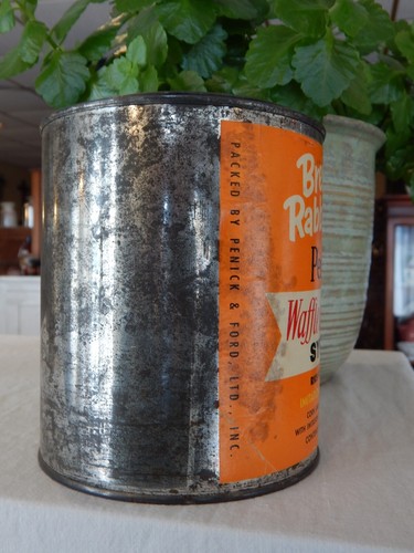 Vintage 1958 Brer Kaninchen Penick Pfannkuchen & Waffelsirup Blechdose Papieretikett TF457 - Bild 3 von 7
