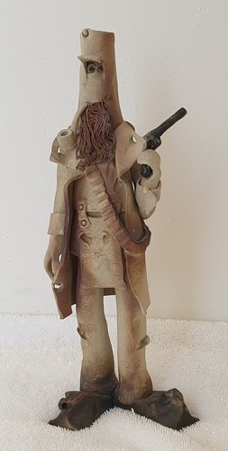🔶️VINTAGE NED KELLY AUSTRALIAN STUDIO FOLK ART POTTERY STATUE FIGURE SCULPTURE  - Picture 1 of 10