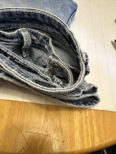 BKE TYLER Jeans Straight Leg Denim Blue Size 33X30 Fade Whisker Thick Stitch - Picture 18 of 24