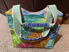 Sun ‘N' Sand Bag Purse Design By Paul Brent Beach Umbrellas Canvas Double Handle