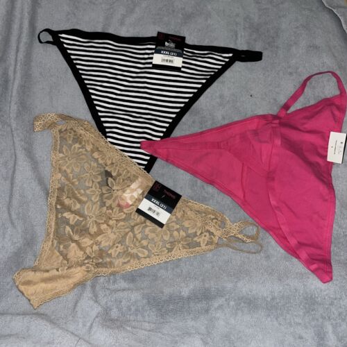 3 Pairs No Boundaries Thongs Panties Size XXX (21) Brand New W Tags - Picture 2 of 2