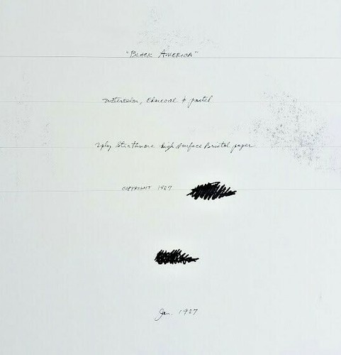 1987 Signed ALEX POWERS Original BLACK AMERICA Afro American Watercolor Painting - Picture 5 of 6