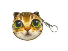 4.25" Soft Feel CAT Face Coin Purse w/ Zipper