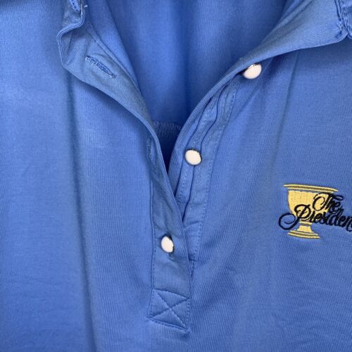 Royal Melbourne Presidents Cup golf polo shirt womens 12 blue short sleeve top - Picture 4 of 6