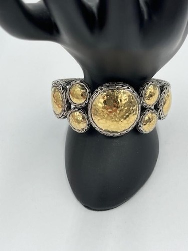 John Hardy Palu *SEHR SELTEN* 22K Gold Sterling Silber großes Armreif Armband - Bild 1 von 8