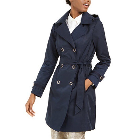 Anne klein double breasted hooded coat Clearance