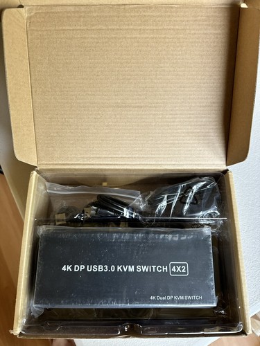 USB 3.0 KVM Switch 2 Monitore 4 Computer Displayport 4K 60Hz, Dual Monitor - Bild 9 von 9