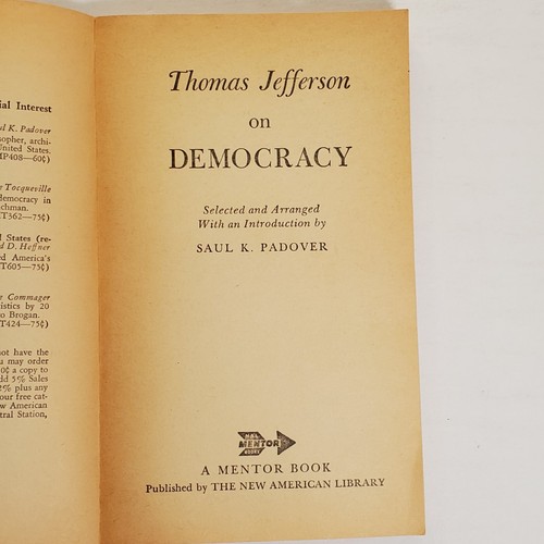 Mentor Book Lot - Thomas Jefferson on Democracy & Jefferson A Great American's - Picture 4 of 13