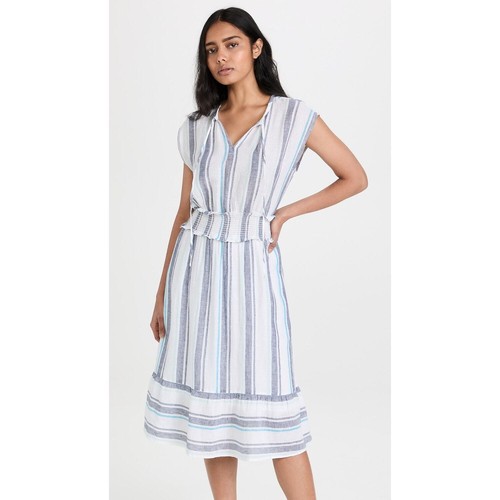 Vestido Rails Ashlyn a Rayas Cintura Ajustada Talla XS Mezcla de Lino Sin Mangas - Imagen 10 de 12