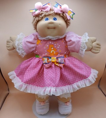 Handmade Pretty Care Bear Dress & Bloomers fits 16''Cabbage Patch Kid Free ship