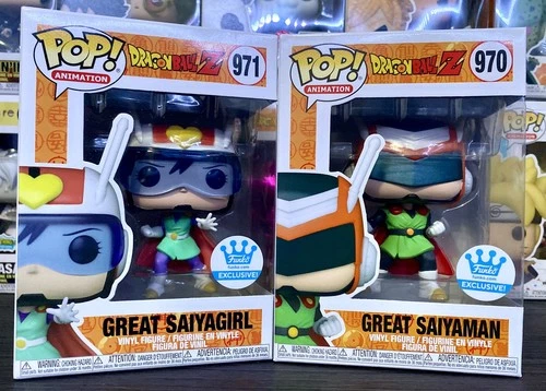 Funko Pop! Dragon Ball Z - Great Saiyagirl #971 and Great Saiyaman #970 Bundle